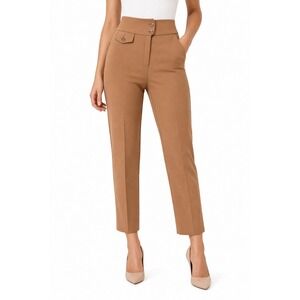 Karen Millen x Lydia Millen Camel Stretch Tailored Trousers Pants US 4 NWT